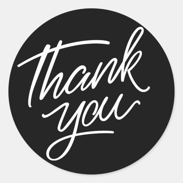 Sticker Rond Parti de Fête des mariées Mariage du Merci noir bl (Devant)