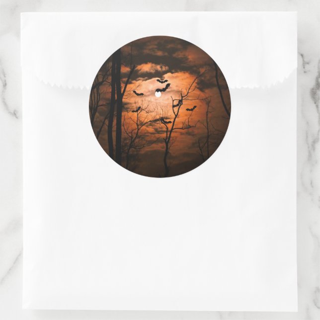 Sticker Rond Parti de Pleine lune Spooktacular (Sac)