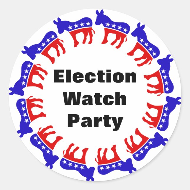 Sticker Rond Parti démocrate de surveillance des élections (Devant)