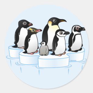 Sticker Rond Parti des pingouins