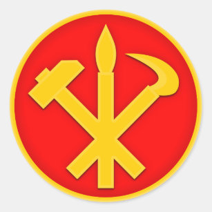 Sticker Rond Parti des Travailleurs de WPK d'emblème de la