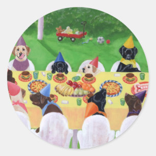 Sticker Rond Parti du Labrador