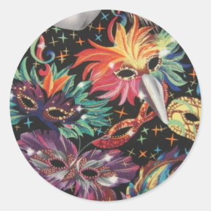Sticker Rond Parti Mardi Gras