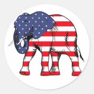 Sticker Rond Parti républicain Eléphant Républicain Vote Républ
