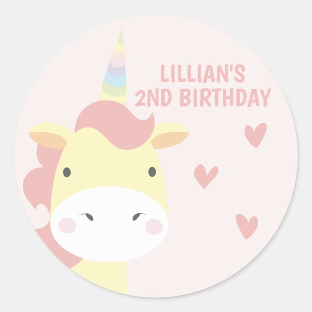 Sticker Rond Parti Unicorn (Devant)