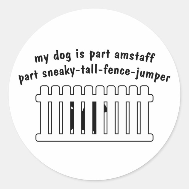 Sticker Rond Partie AmStaff Part Clôture-Jumper (Devant)