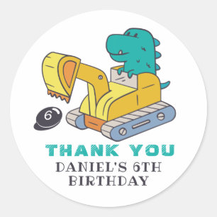 Sticker Rond Partie Anniversaire de enfant de construction de l