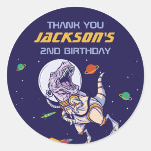 Sticker Rond Partie Anniversaire de enfant de l'astronaute T-Re