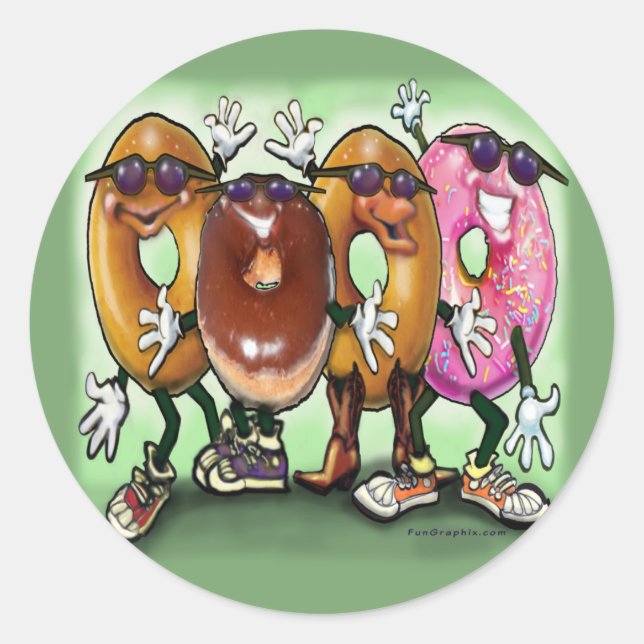 Sticker Rond Partie de beignet (Devant)