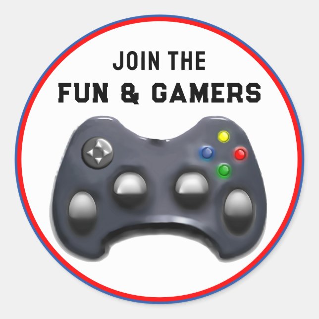 Sticker Rond Partie de jeu vidéo (Devant)
