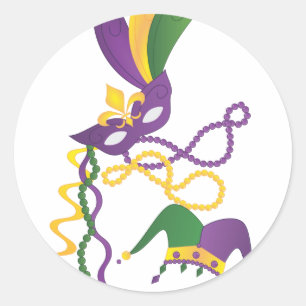 Sticker Rond Partie de mardi gras