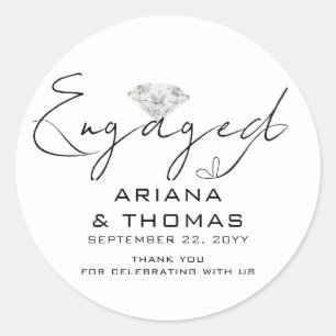Sticker Rond Partie d'engagement en calligraphie moderne minima