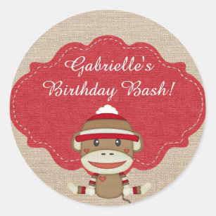 Anniversaire De Singe Chaussette Autocollants Stickers Zazzle