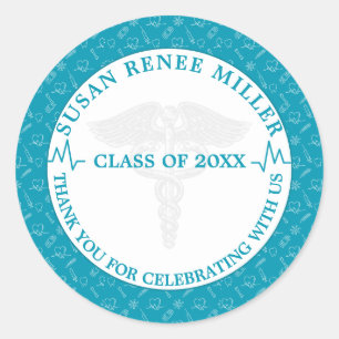 Sticker Rond Partie Médicale de graduation