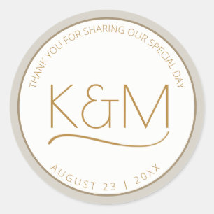 Sticker Rond Parties scintillant Abstraite Strata Mariage Merci