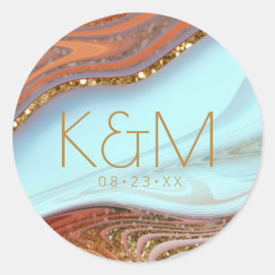 Sticker Rond Parties scintillant Abstraite Strata Mariage Sky B