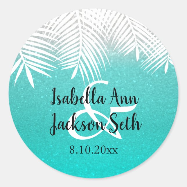 Sticker Rond Parties scintillant Beach (Devant)