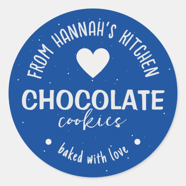 Sticker Rond Parties scintillant Bleu Foncé Arrière - plan Cuit (Devant)