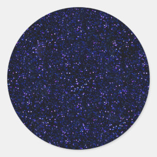 Sticker Rond Parties scintillant bleu foncé Indigo Midnight