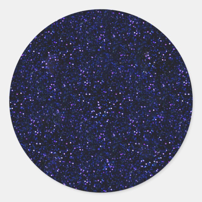 Sticker Rond Parties scintillant bleu foncé Indigo Midnight (Devant)