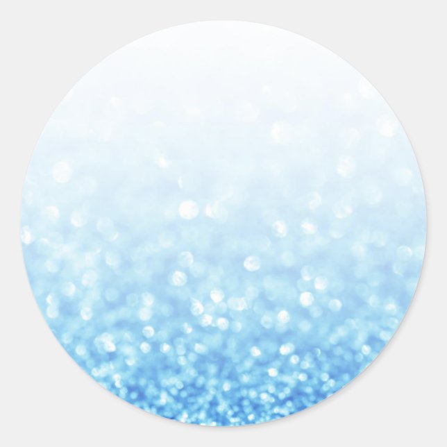 Sticker Rond Parties scintillant bleue personnalisée tendance (Devant)