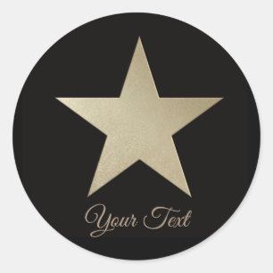 Sticker Rond parties scintillant brillant or étoile élégant