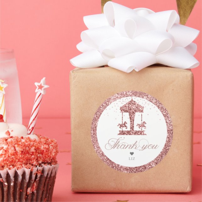 Sticker Rond Parties scintillant carrousel Anniversaire (Fête)