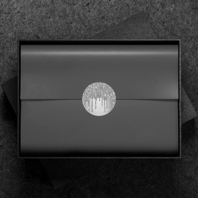 Sticker Rond Parties scintillant d'argent de dépôt | Platinum F (Créateur téléchargé)