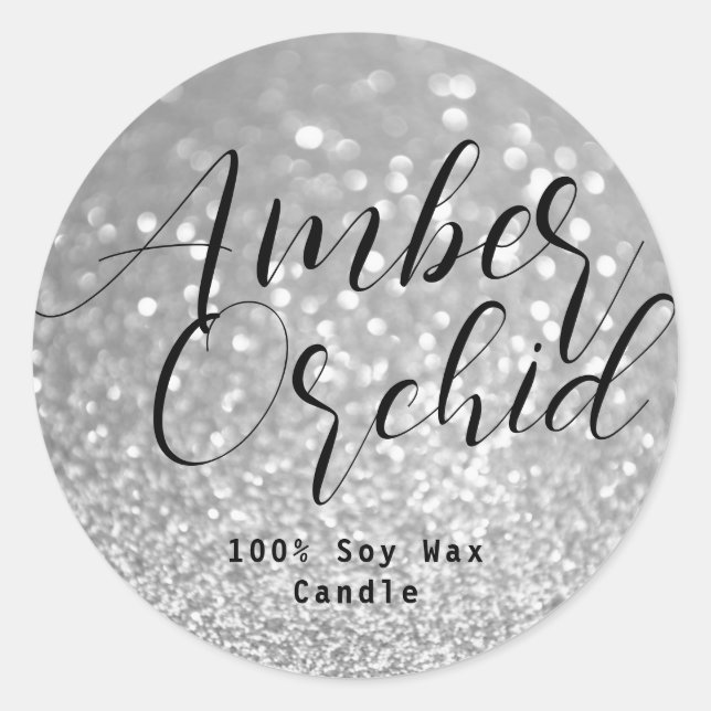 Sticker Rond Parties scintillant d'argent étincelle Crystal Bok (Devant)