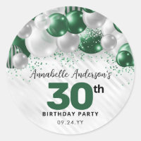 Parties scintillant de ballons d'argent vert Glam 