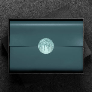 Sticker Rond Parties scintillant de la pointe de dérive   Aqua