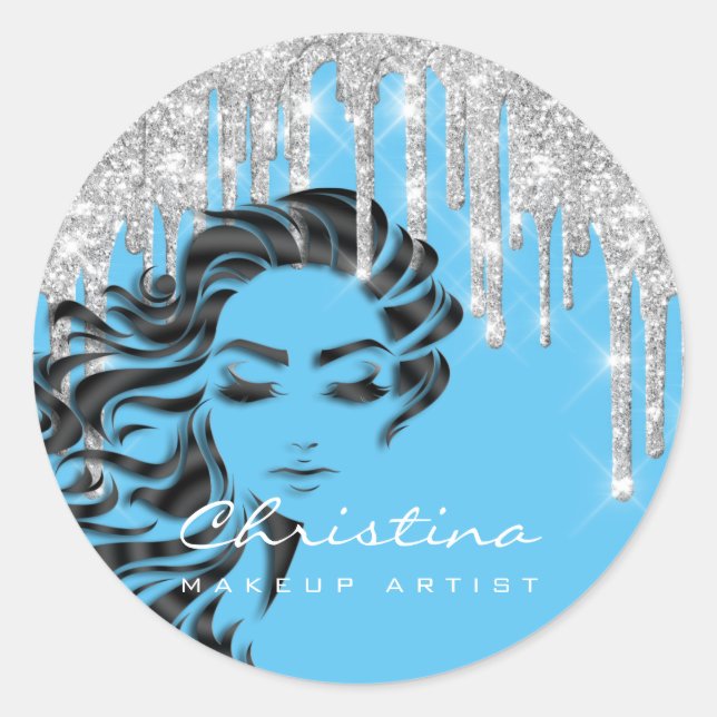 Sticker Rond Parties scintillant de maquillage Eyelash Grey (Devant)