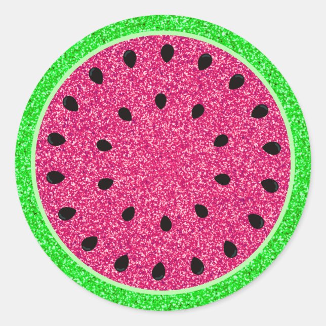 Sticker Rond Parties scintillant de pastèque Fruit Enveloppe al (Devant)