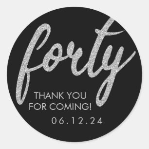 Sticker Rond Parties scintillant d'Merci d'anniversaire de l'Ar