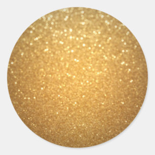 Sticker Rond Parties scintillant d'or Faux Blank Modèle Glamor 