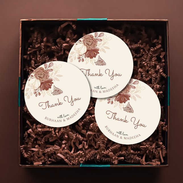 Sticker Rond Parties scintillant d'or lin aquarelle florale Mar (Créateur téléchargé)