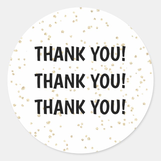 Sticker Rond Parties scintillant d'or Nouvel An noir (Devant)