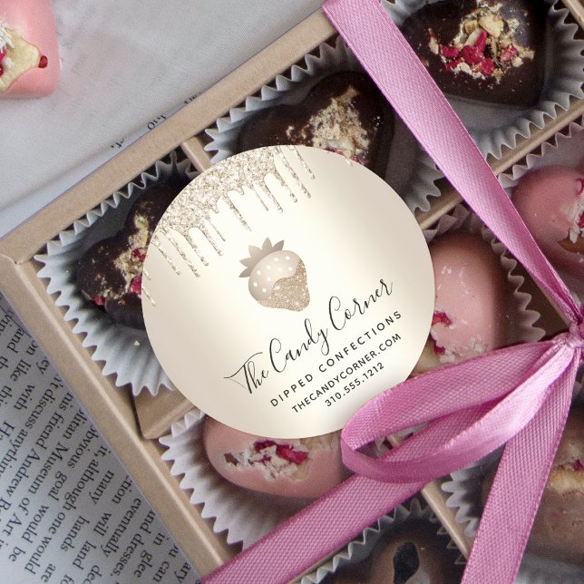 Sticker Rond Parties scintillant d'or Sucres de confection de f (Créateur téléchargé)