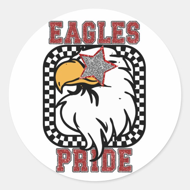 Sticker Rond Parties scintillant Eagles Fierté. Afficher votre  (Devant)