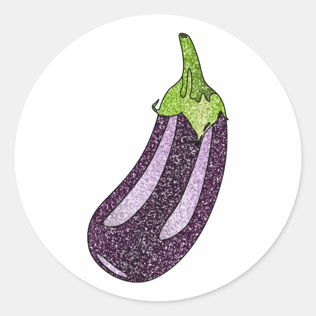 Sticker Rond Parties scintillant Eggplant (Devant)