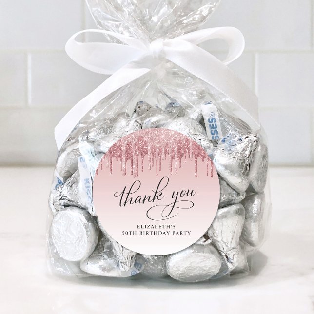 Sticker Rond Parties scintillant élégante 50e anniversaire Merc (Créateur téléchargé)