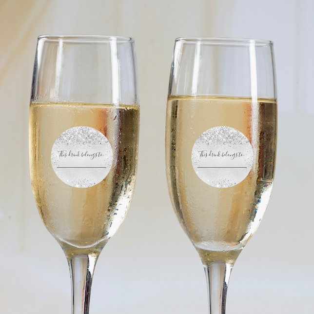 Sticker Rond parties scintillant en argent mariage cette boisso (Créateur téléchargé)