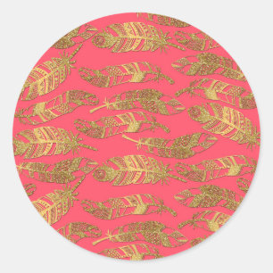 Sticker Rond Parties scintillant en faux or mignon et tendance