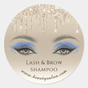 Sticker Rond parties scintillant en or shampooing noir et blanc