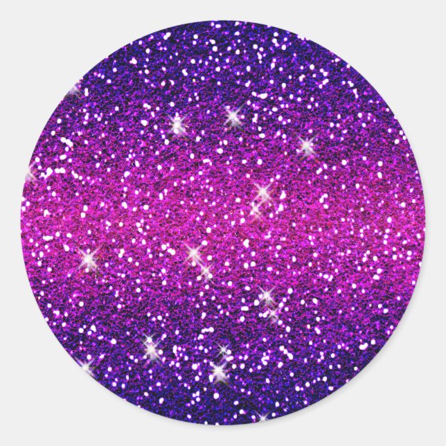 Sticker Rond Parties scintillant Étincelles Purple Pink Texture (Devant)