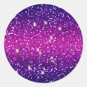Sticker Rond Parties scintillant Étincelles Purple Pink Texture