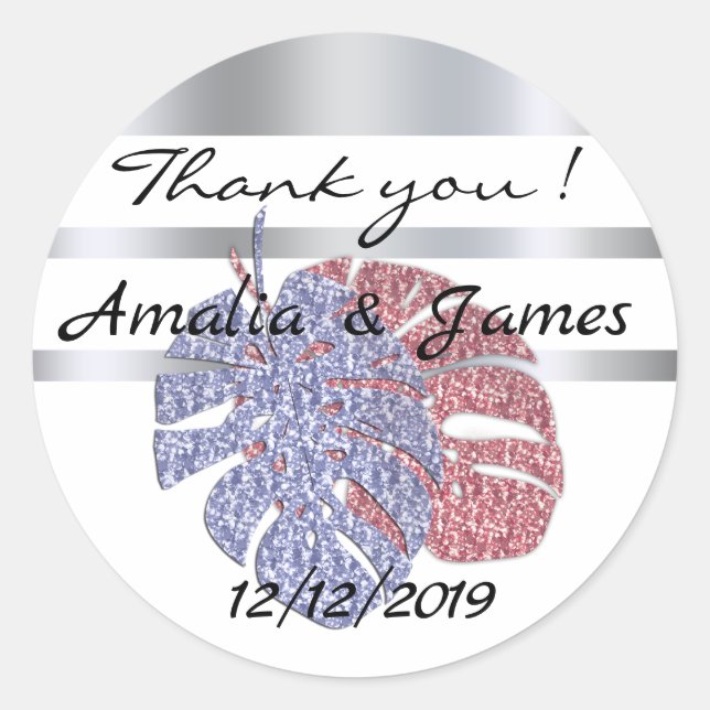 Sticker Rond Parties scintillant exotique tropicale brillante m (Devant)