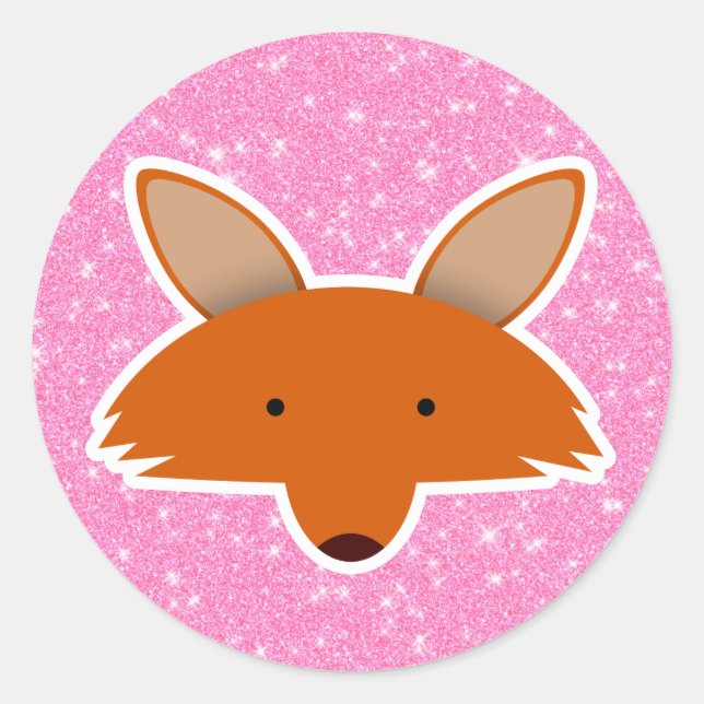 Sticker Rond Parties scintillant Fox (Devant)