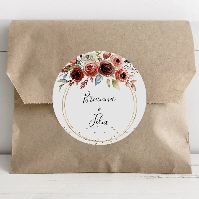 Sticker Rond Parties scintillant géométrique or Mariage Envelop (Créateur téléchargé)