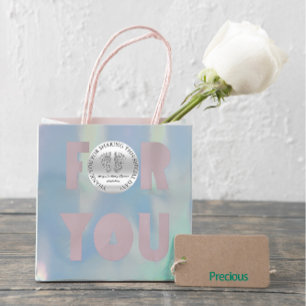 Sticker Rond Parties scintillant gris Baby shower Favoriser Mer